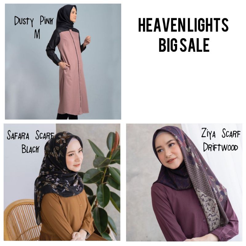 Heaven Lights Big Sale Aksara Long Tunik Safara Scarf Ziya Scarf