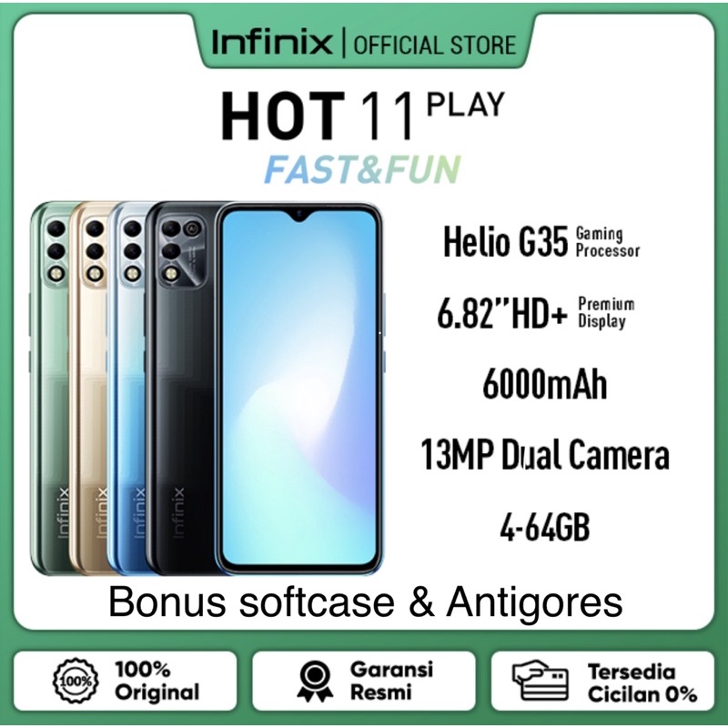 Infinix Hot 11 play 4/64GB & 3/32GB Garansi Resmi-0