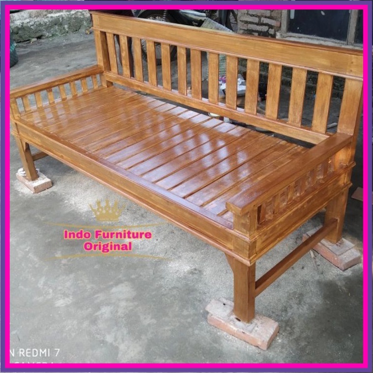 Bangku panjang/kursi panjang/ bale bale minimalis/ kursi lincak kayu bengkirai