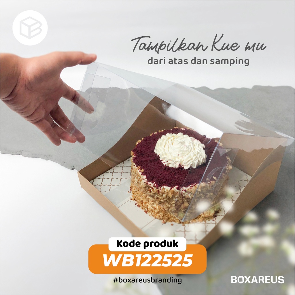 Cake Box, Mika Dus, Packaging Kue Lapis, Kemasan Window Bolu | WB122525 (10pc)