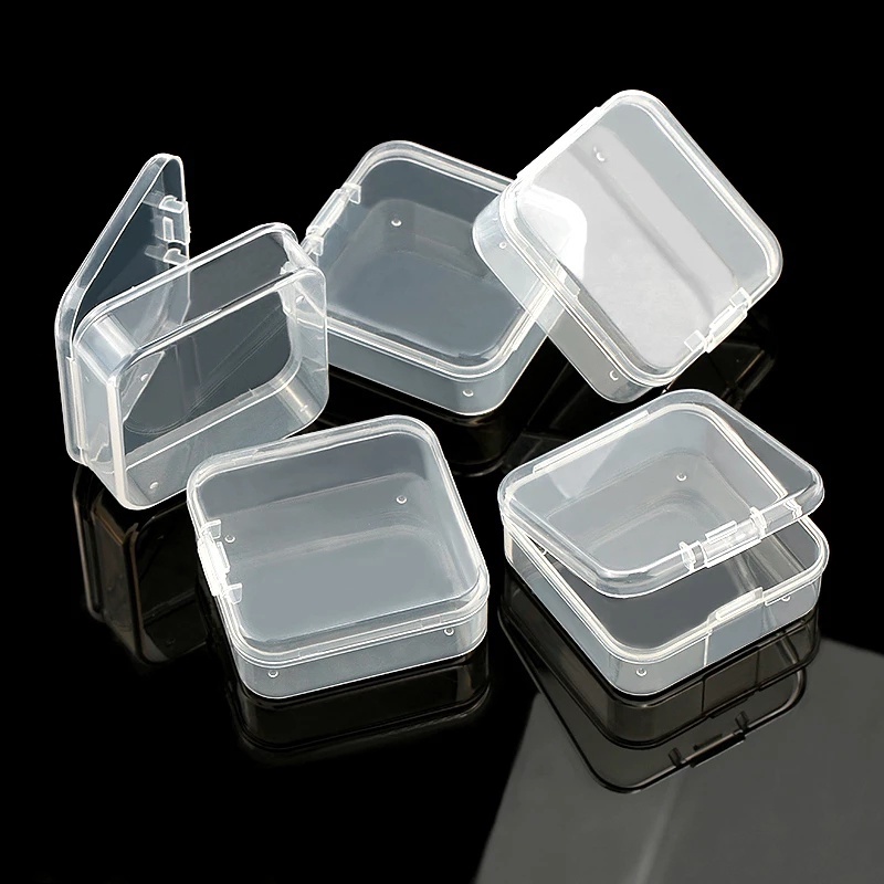 6 Pcs Clear Jewelry Storage Boxes Necklace Organizers Rings Case Earrings Holder Siamese Clamshell Jewelry Container