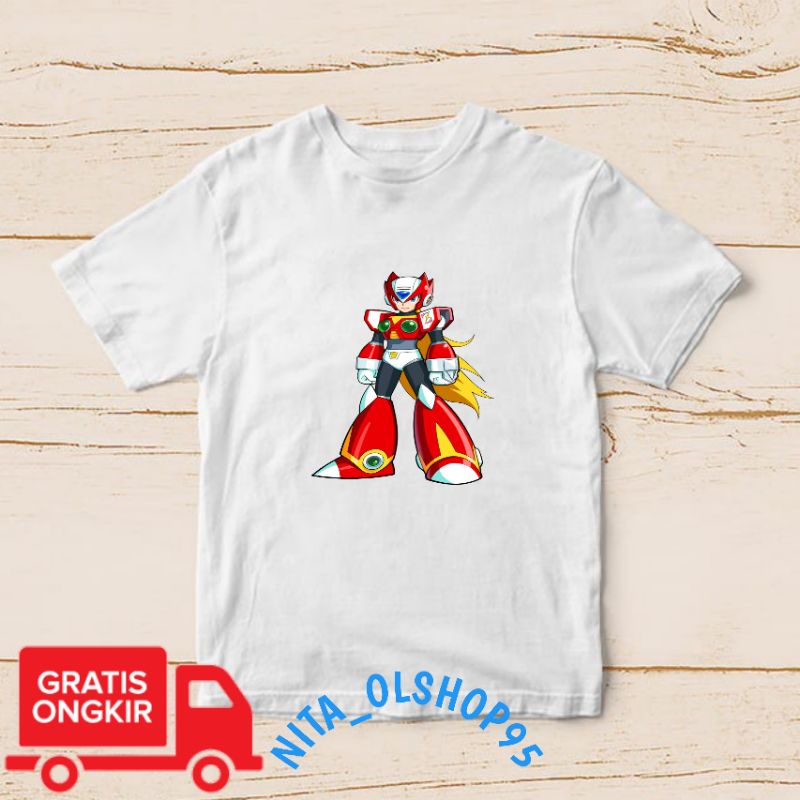 baju anak megaman , baju anak gambar robot , Mega man