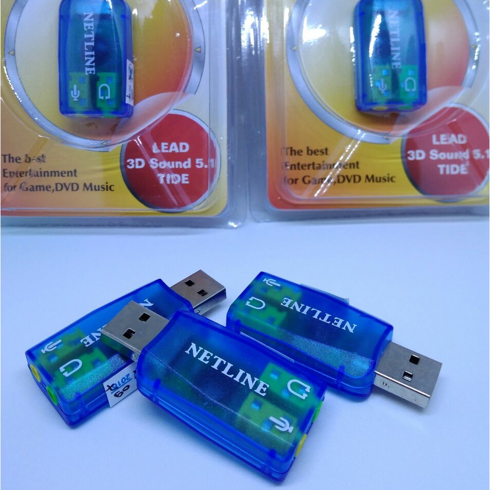 USB Sound Card 5.1 External Soundcard - Lead 3D Sound 5.1 Tide - Netline