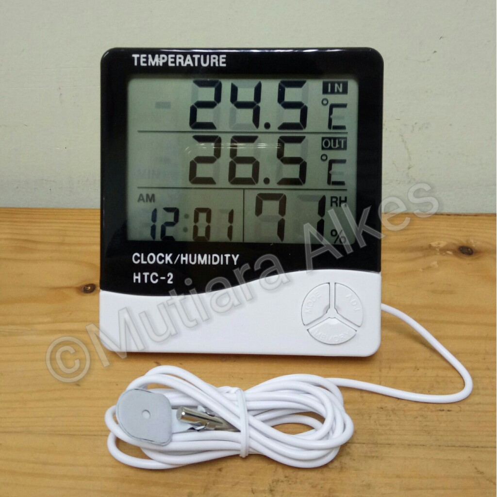 Termometer - Thermometer Hygrometer Digital HTC-2 ( Layar 3 BARIS !!! )