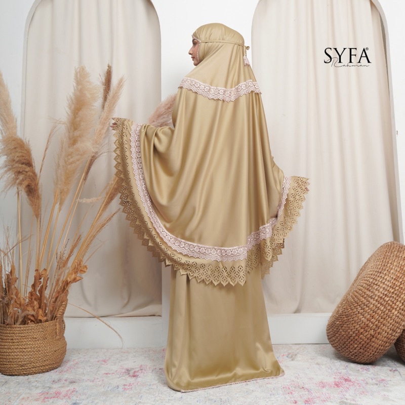 mukena dewasa traveling daily syfa 2 in 1 lasercut