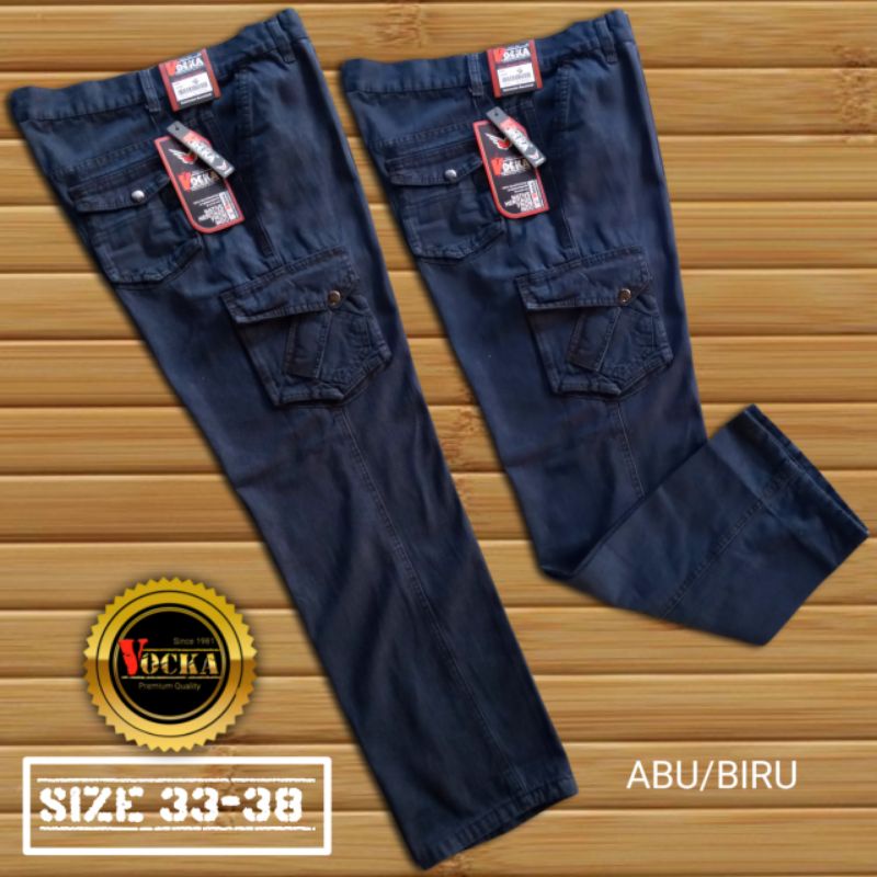 [COD] 33-38 Celana Panjang Cargo Pria Dewasa JUMBO Premium Kekinian