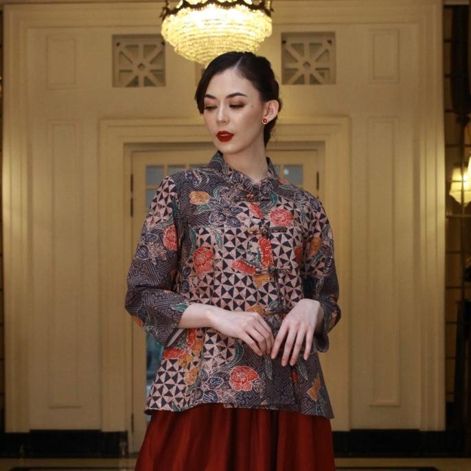 NONA RARA - Vivi Encim Cemani T0986, Baju blouse batik wanita modern