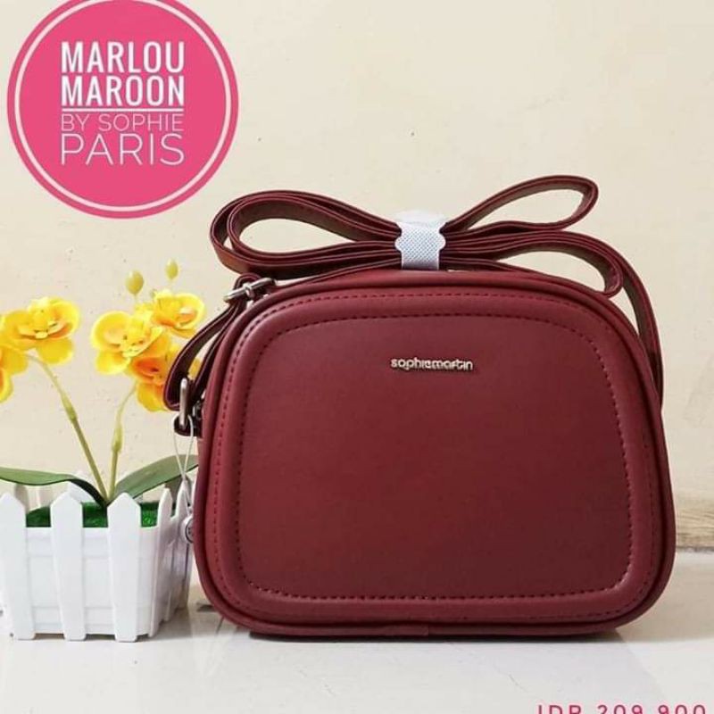 tas slempang marloue maroon bag by sophie Martin Paris