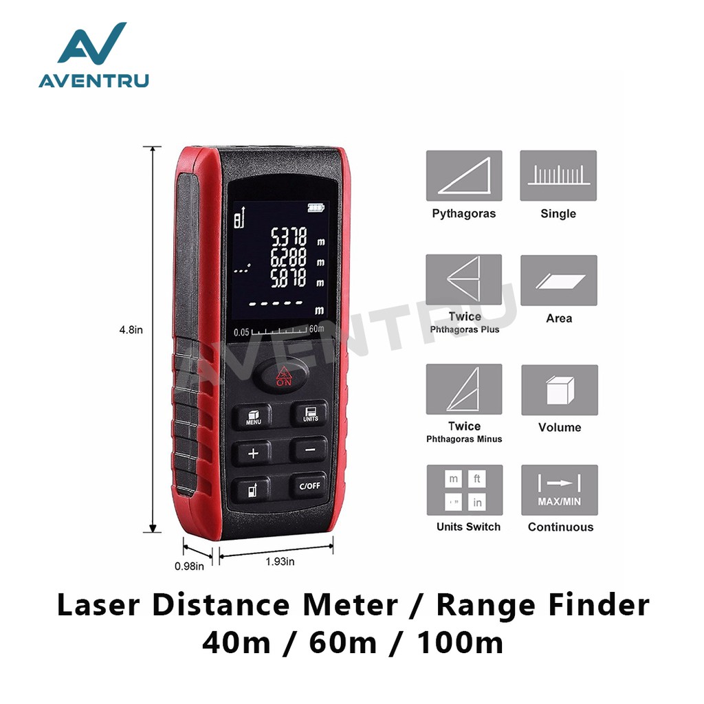 Handheld Laser Distance Meter Laser Digital RangeFinder 40m 60m 100m