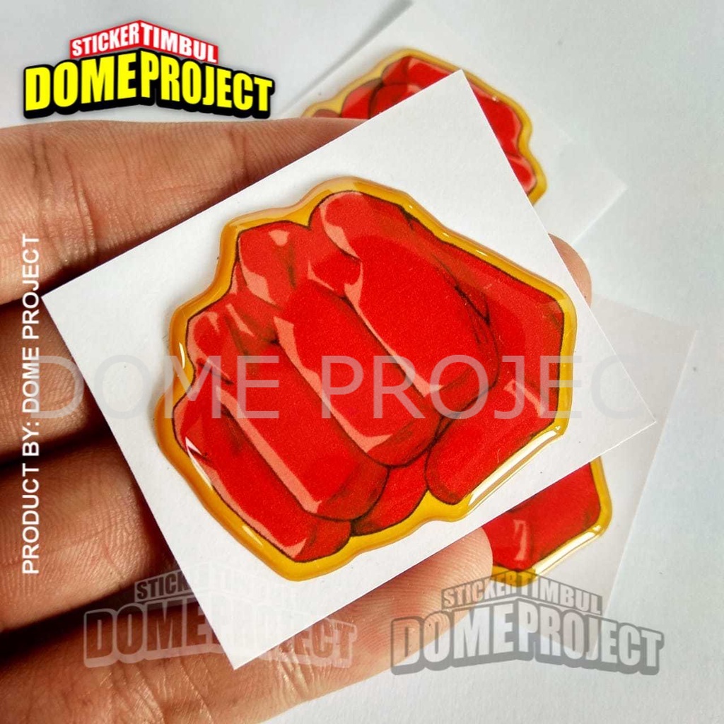 STIKER MOTOR EMBLEM ANIME ONE PUNCH MAN HAND RESIN TIMBUL LENTUR