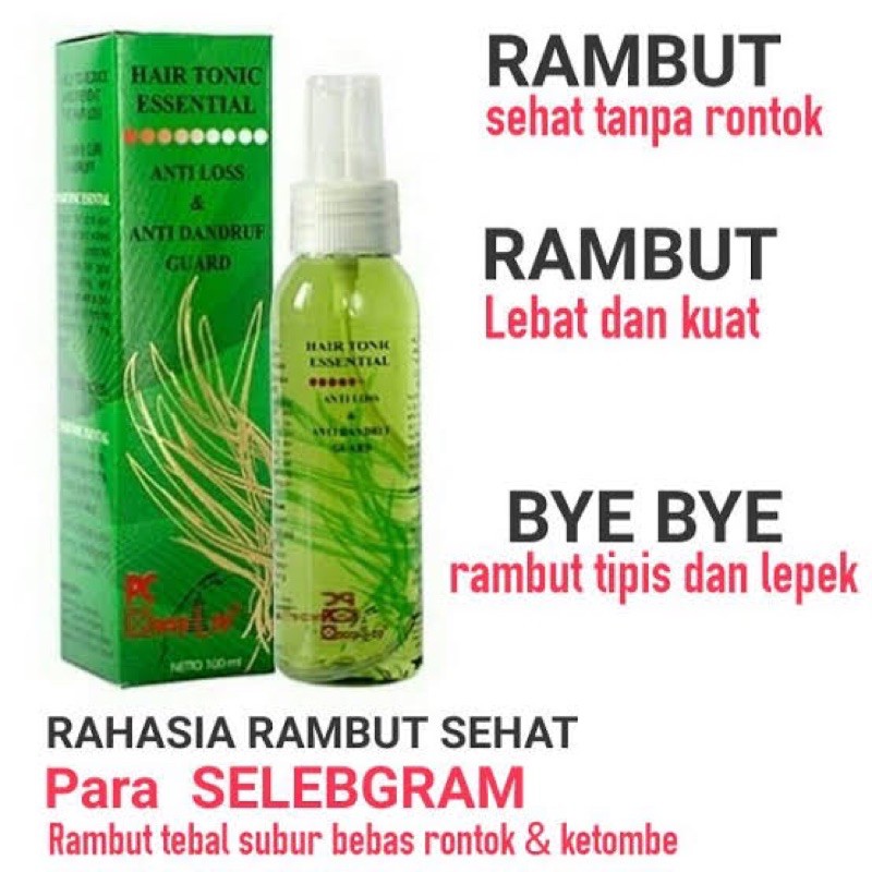 hair tonic essential green hijau anti loss anti dandruff