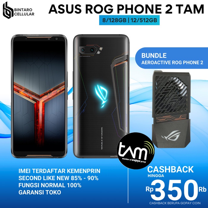 [ Second / Bekas ] Asus Rog Phone 2 12Gb/512Gb 8Gb/128Gb Garansi Resmi Tam Indonesia Handphone /