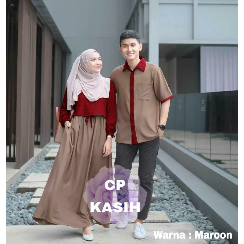 COUPLE KASIH/BAJU COUPLE MUSLIM PRIA DAN WANITA/ COUPLE PESTA/GOOD QUALITY.