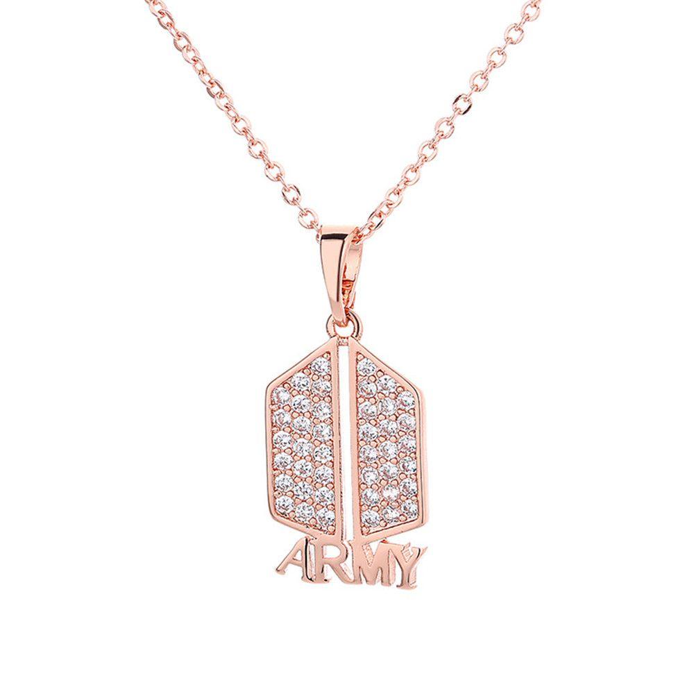 Kalung Wanita PREVA Perhiasan 18k BTS logo Army Pendant