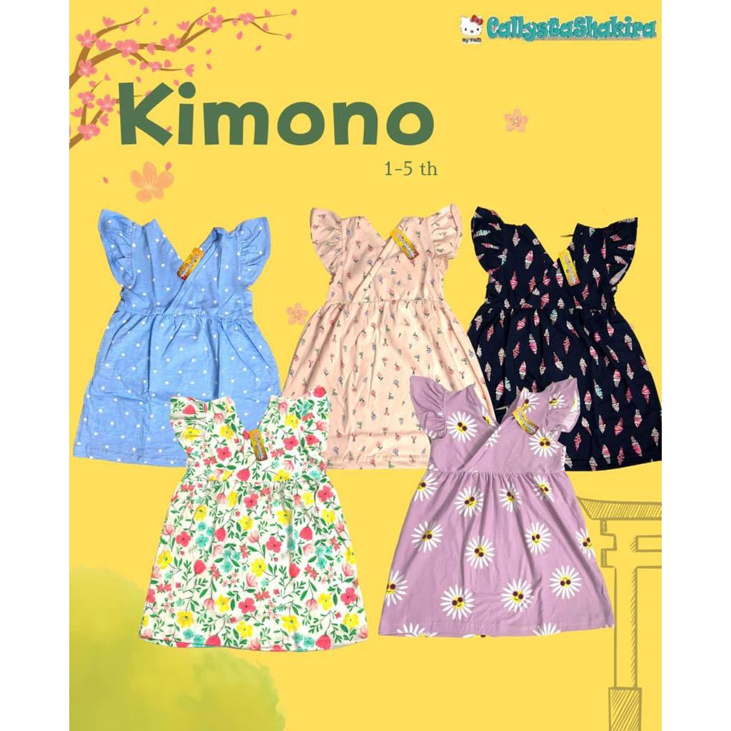 CALLYSTA DRESS ANAK KIMONO CALLYSTA DRESS MOTIF LUCU 1-5 TAHUN