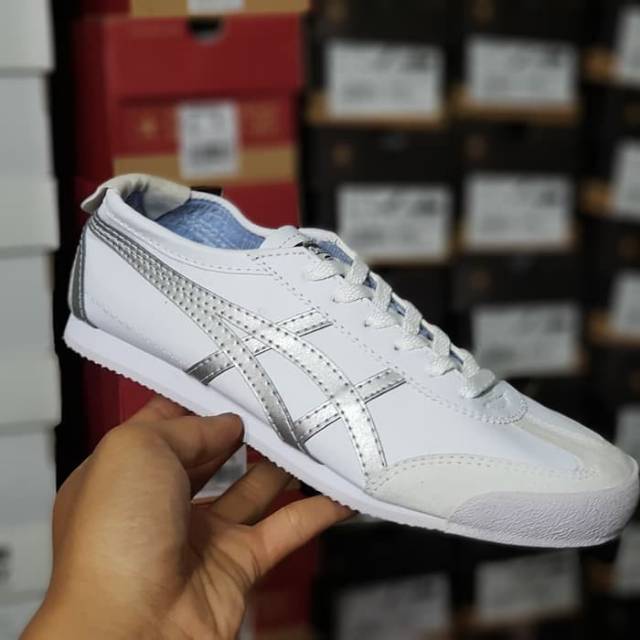 SEPATU ASICS TIGER ONITSUKA PUTIH SILVER 36-40