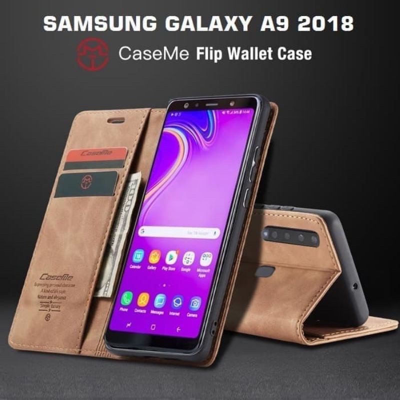 Case CASEME Flip Case Samsung A9 2018 Original CASEME Leather Wallet Casing Samsung A9 2018 / Dompet