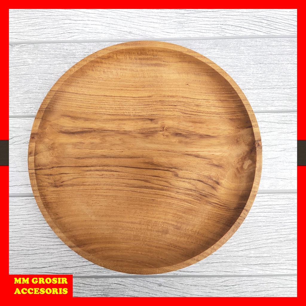 Piring Kayu Jati Sedang / Piring Kayu Jati 20 Cm Termurah