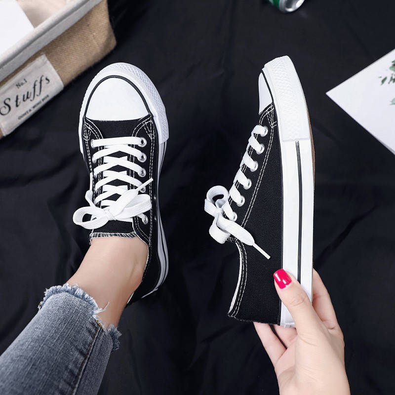 Sepatu Sneakers Kasual Pria Wanita Import Sepatu Tali Sekolah Kekinian Grosir Canvas Cewek Cowok COD Azgalery SPT-06