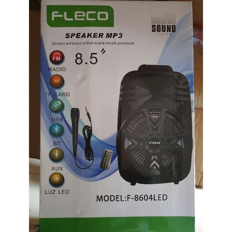 FLECO SPEAKER  PORTABLE/MEETING/KARAOKE F 8601, F 8603LED,  F 8604, F8606/08, F8611(BONUS MIC KABEL)