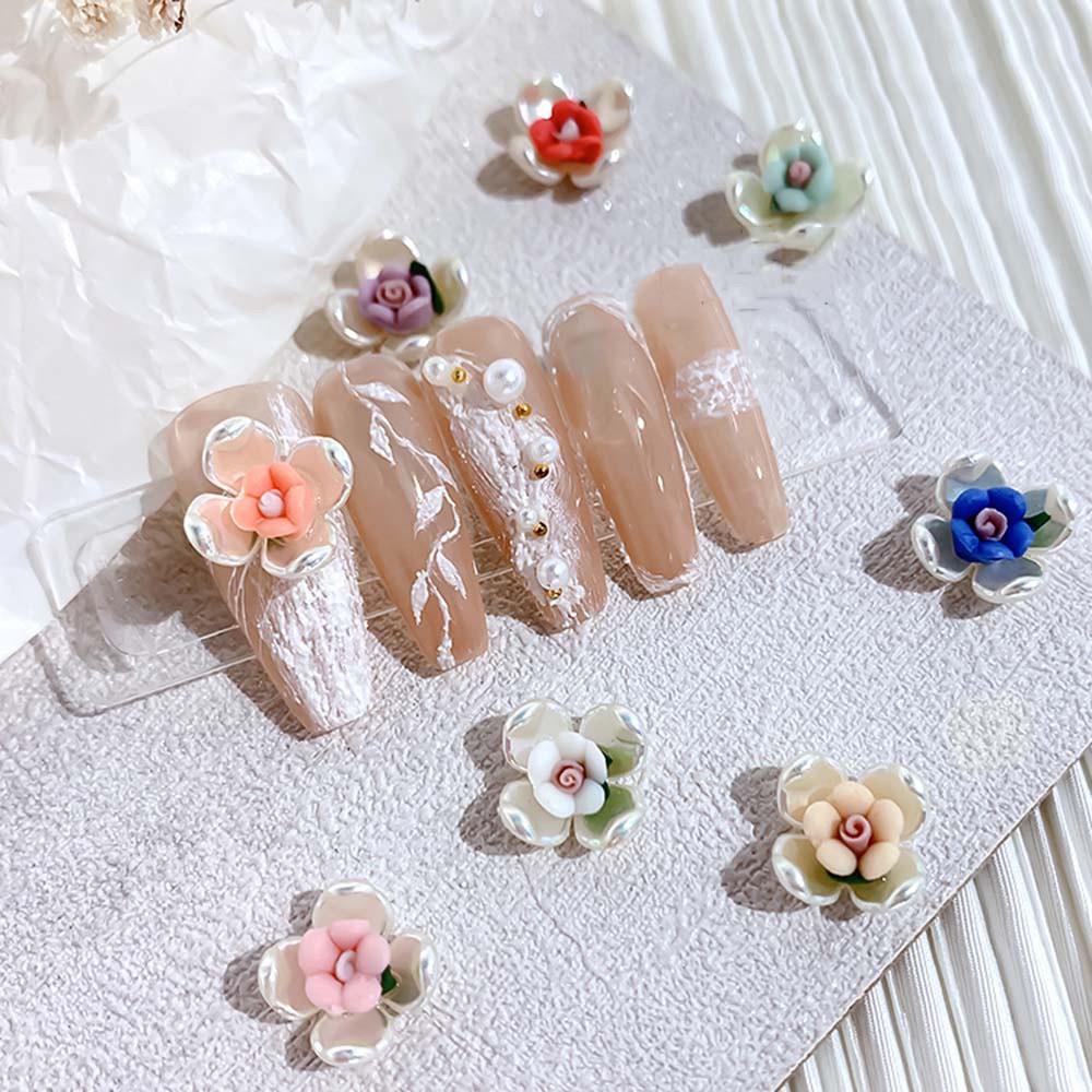 Mxbeauty Ornamen Bunga Keramik 3d Aneka Warna Untuk Dekorasi Nail Art