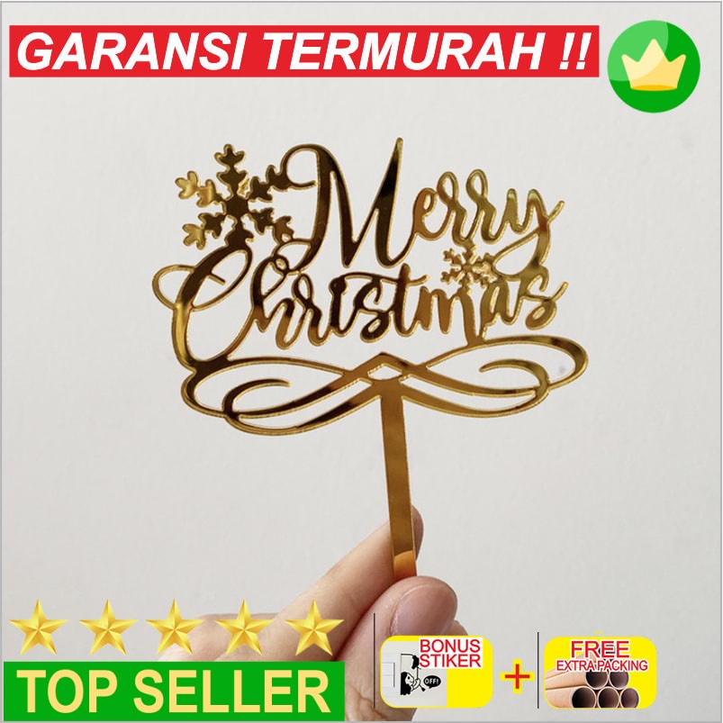 

Murah Topper Akrilik Natal Christmas Topper Kue Cake Topper (3) Elegan