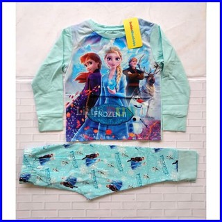 PIYAMA BAJU TIDUR ANAK PEREMPUAN FROZEN  ANNA ELSA BLUE 