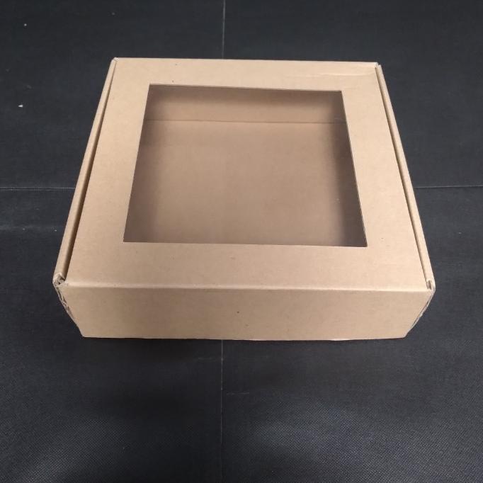 

Dus box karton tbL coklat kotak kraft kaca 25x25x7,5cm/dus kemasan kue