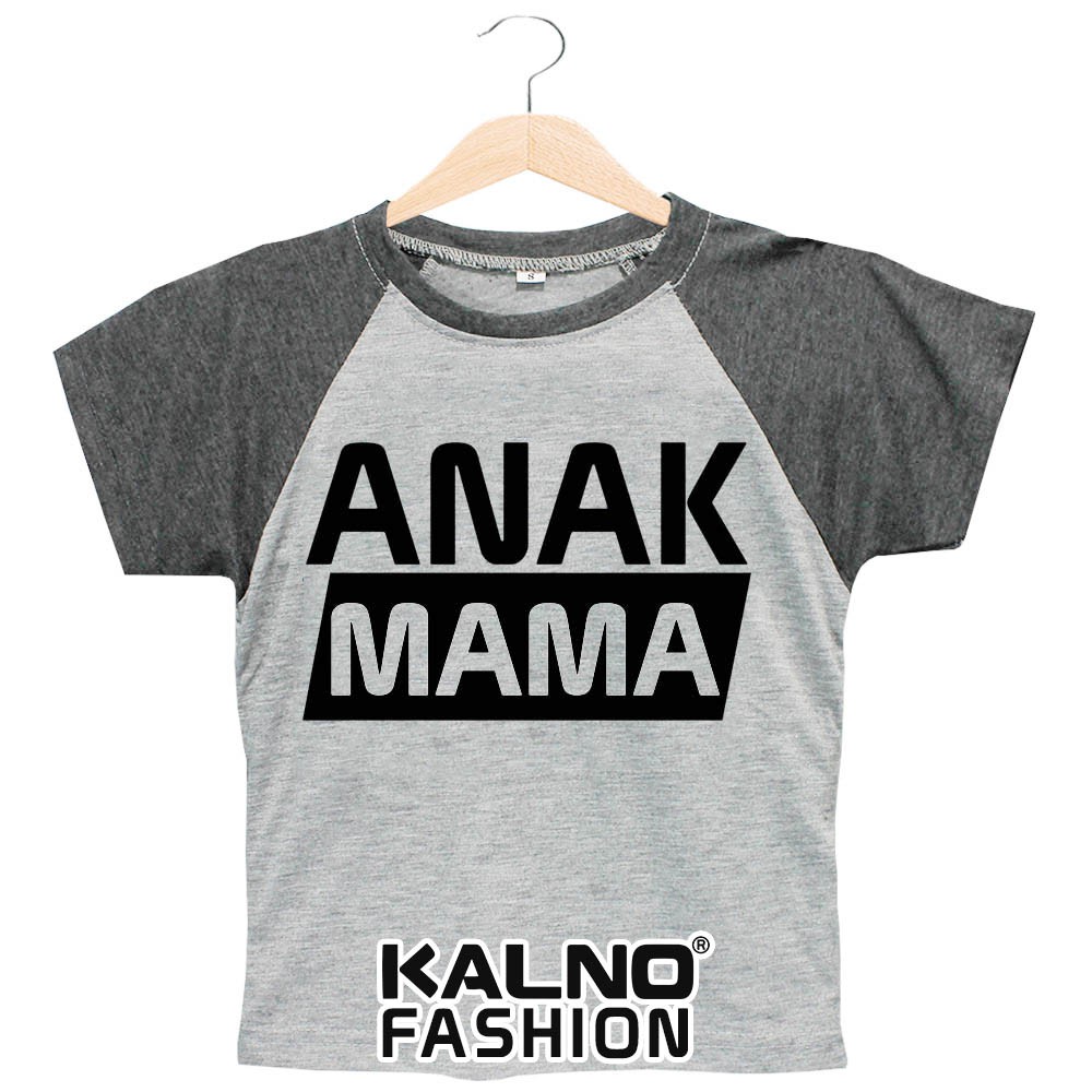 Baju / kaos kombinasi Print Anak MAMA HITAM K31 Umur 1-7 Tahun