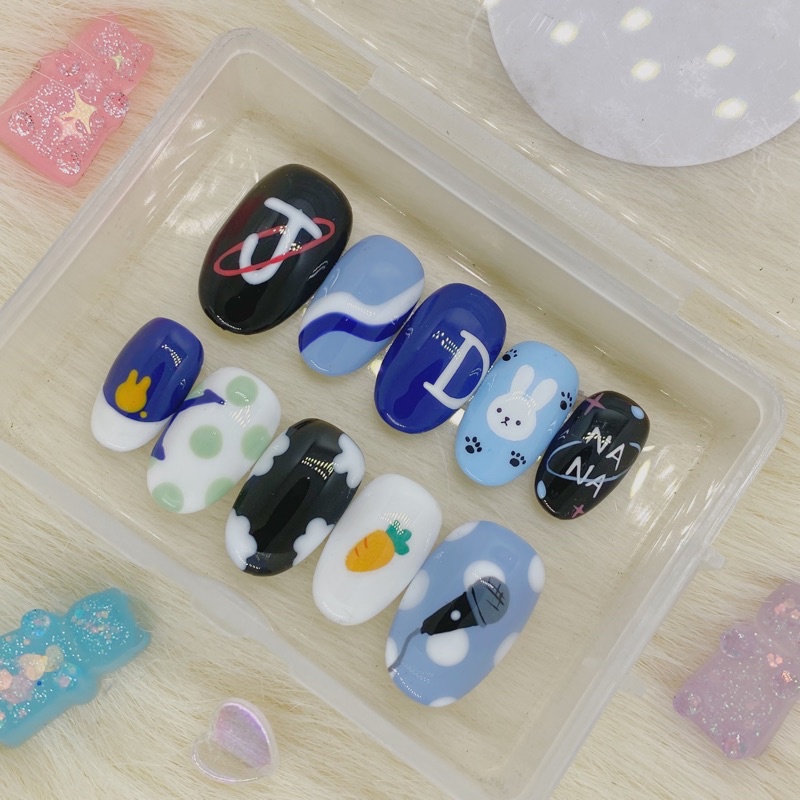 Jaemin DOYOUNG NCT custom press on fake nails kuku palsu nailart gel