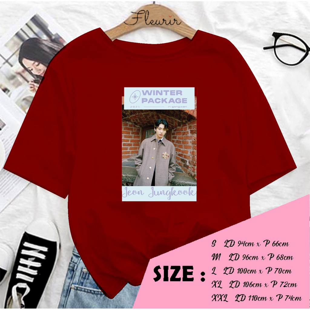 FLEURIR - KAOS OVERSIZE  JUNGKOOK WINTER KATUN KAOS WANITA DEWASA TUMBLR TEE UNISEX JUMBO