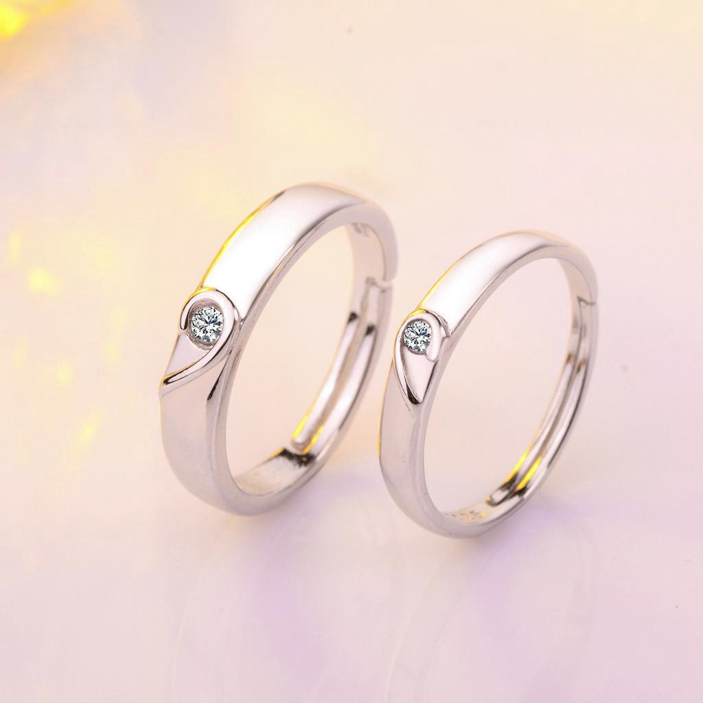 Cincin Couple Cincin Nikah Model Puzzle Love Bahan PERAK Anti Karat