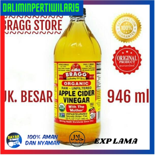 

( BISA COD ) BRAGG Apple Cider Vinegar 946 ml (Cuka Apel Bragg) BIG SALE [Kode 1|Kode 2|Kode 3|Kode