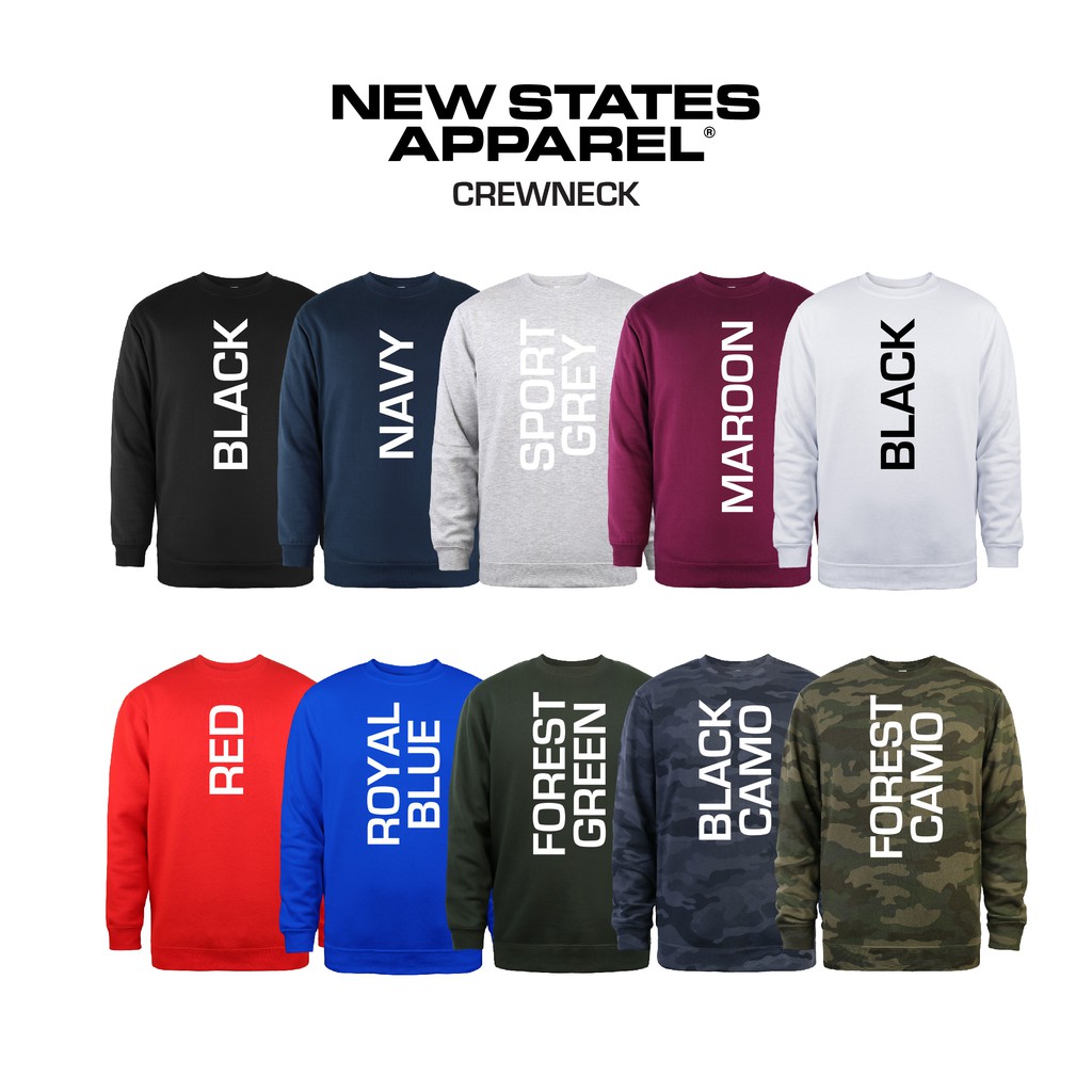 Jaket / Sweater Polos Crewneck New States Apparel 9000 Bahan Premium Dan Berkualitas