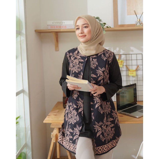DAUN HITAM TUNIK batik kerja batik kantor batik wanita