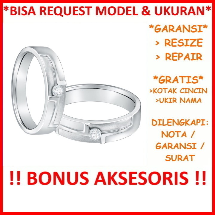 Gratis Ukir Nama Garansi Silver Asli Bisa Pesan Model Cincin Kawin Couple Perak Nikah Tunangan ID504