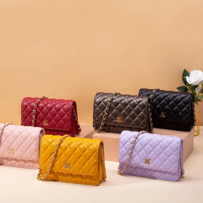 Tas Wanita Murah-Tas Slempang-Tas Rantai-Tas Kondangan-Ella Jims Honey - Kuning Djamenashop