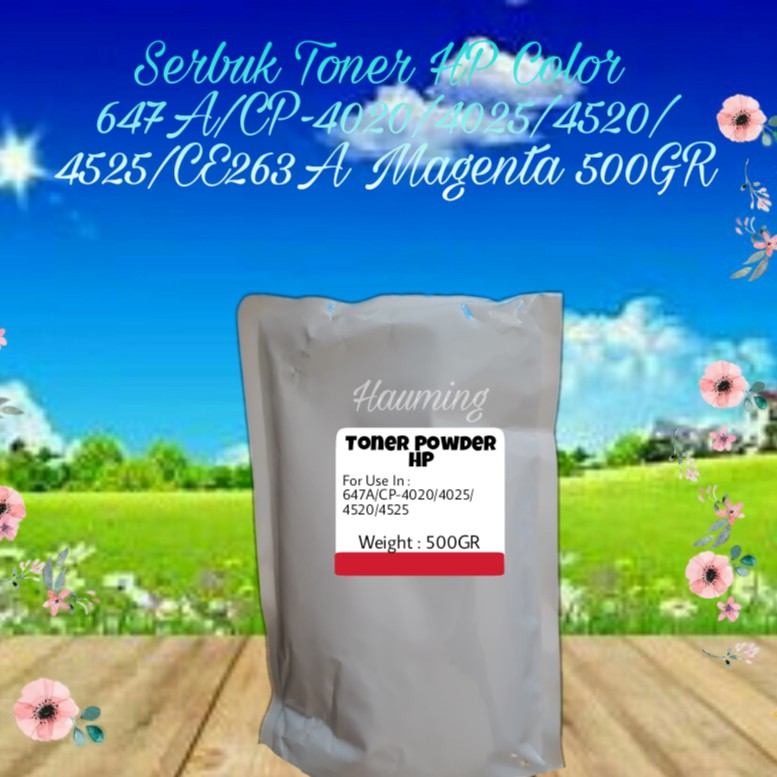 Serbuk Toner 647A CP4020 CP4025 CP4520 CP4255 CP-4025n 4525n 4525dn 4525xh CE263A Magenta 500gr