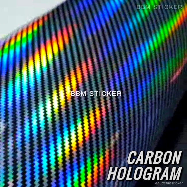 skotlet sticker motor carbon hologram / scotlet hitam hologram karbon pelangi bunglon