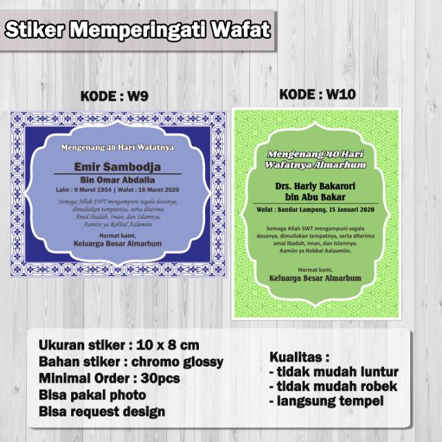 Stiker Label Peringatan Wafat 40 Hari Shopee Indonesia