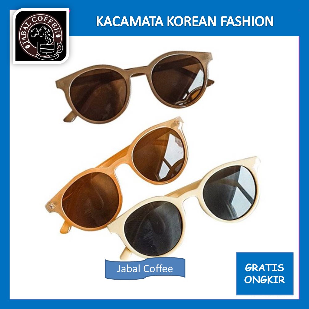 Kaca Bulat Mata Kucing / Kacamata Korean Fashion / Kacamata Hitam Wanita Dan Pria