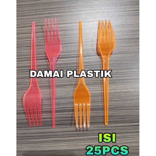 Sendok Garpu Makan Panjang Pink Orange Super @25pcs