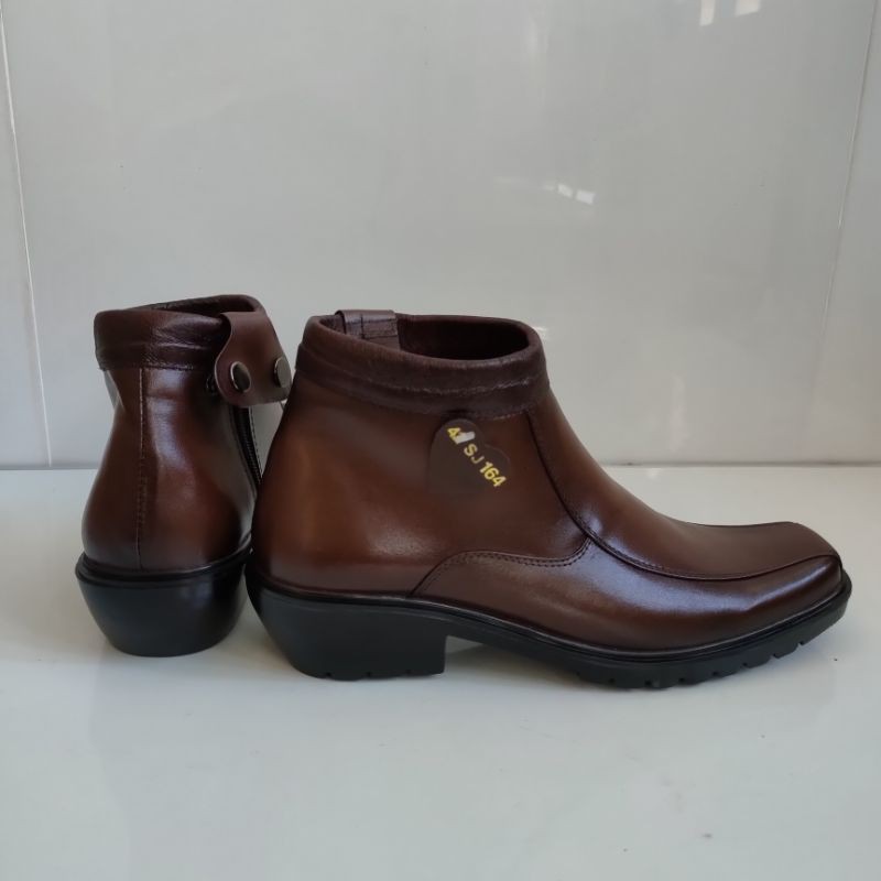 MANDIENS - Sepatu Boots Kulit Asli Medali K164.CKLT - Sepatu Kulit Pdh Tni Polri Jenggel Koboi - Sepatui Satpasm Security