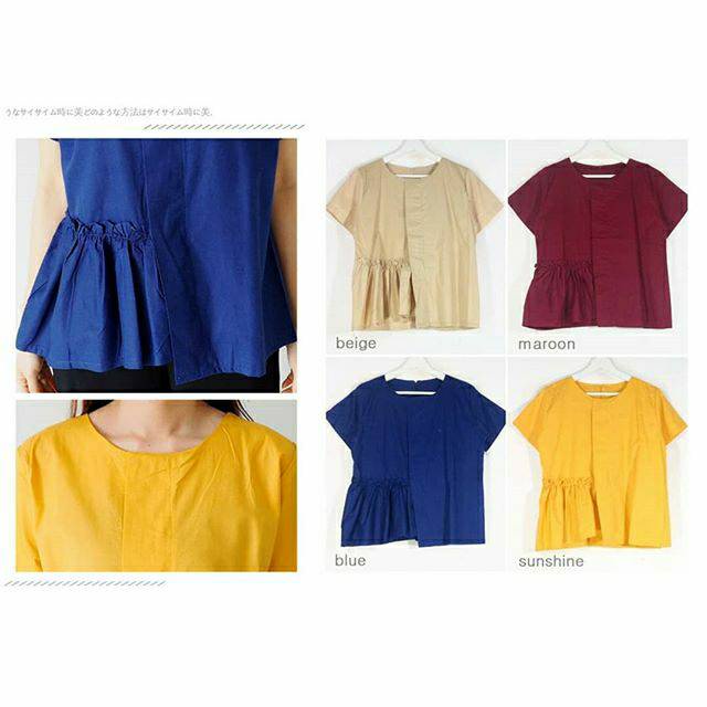 REINA RUFFLE TOP IC 091 - ATASAN WANITA TANGAN PENDEK