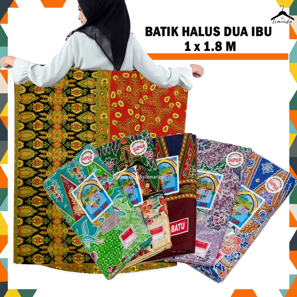 Sarung Batik Wanita DUA IBU Cap Cent 1 x 1,8 Meter