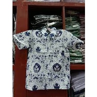 BAJU BATIK BIRU SD LENGAN PENDEK