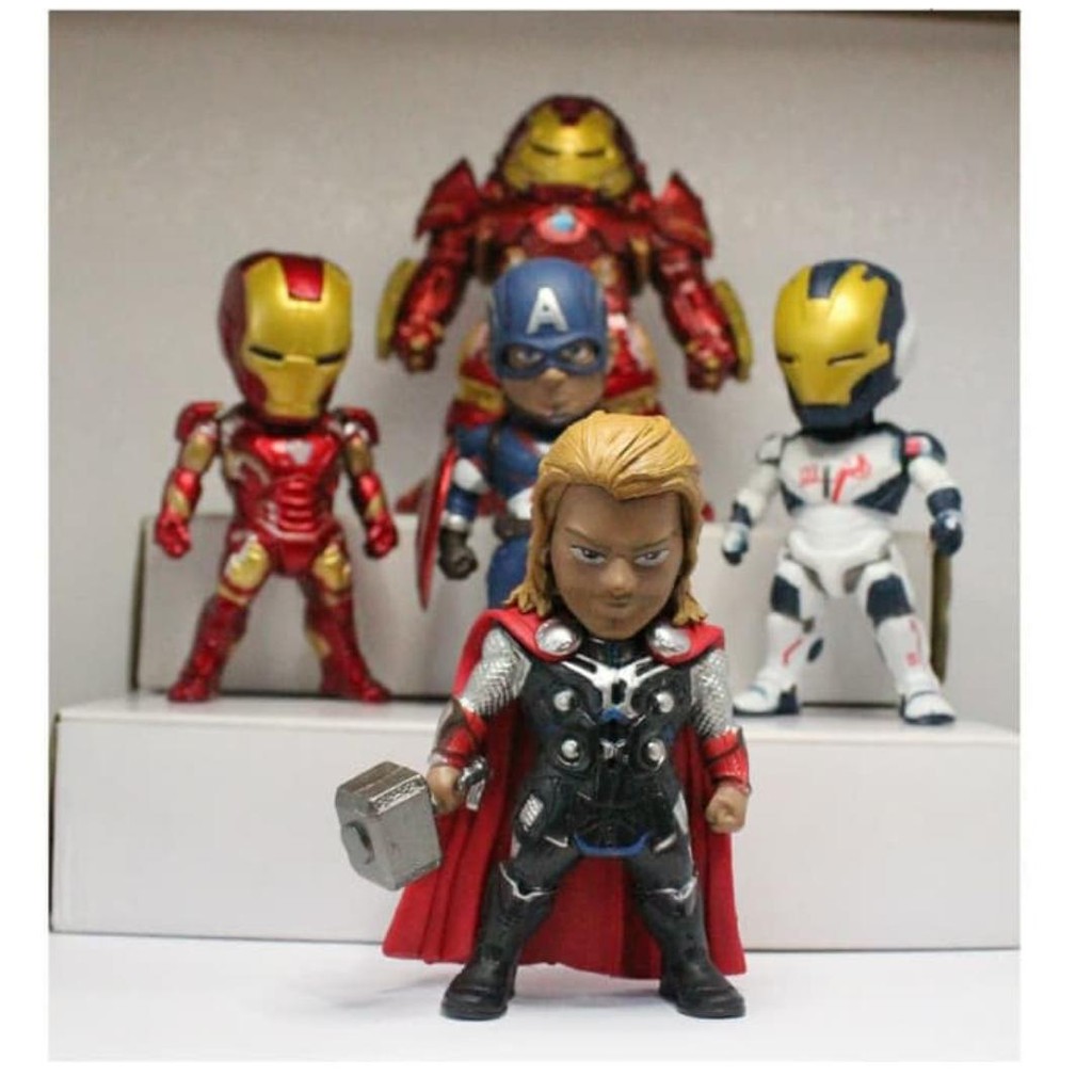 Action Figure Set Marvel Avengers Captain America Iron Man Topper Kue (01B)