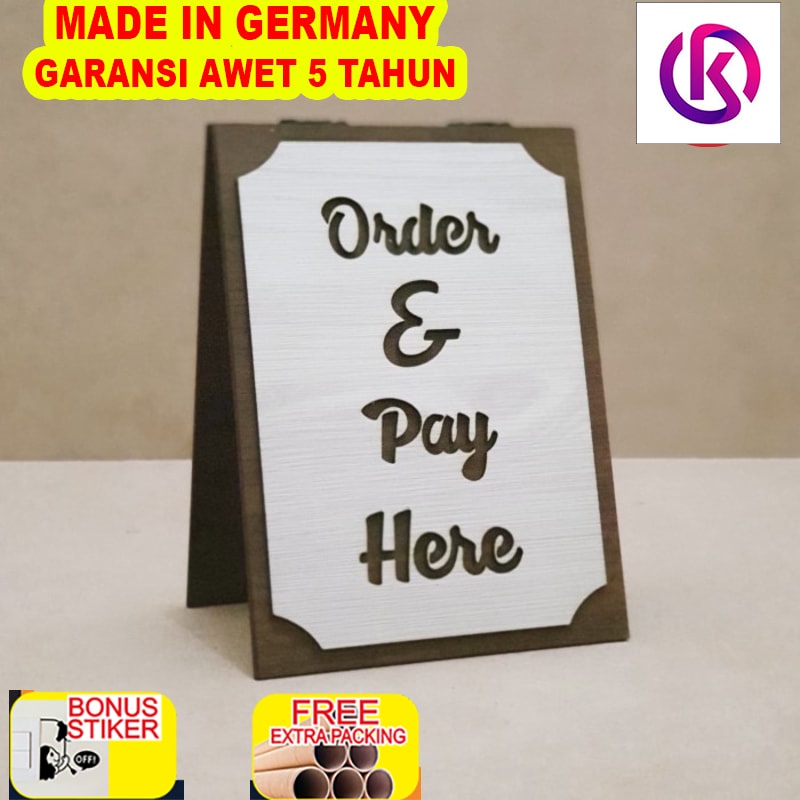 

Promo Sign Cafe - Order & Pay Here - Sign Meja Kasir