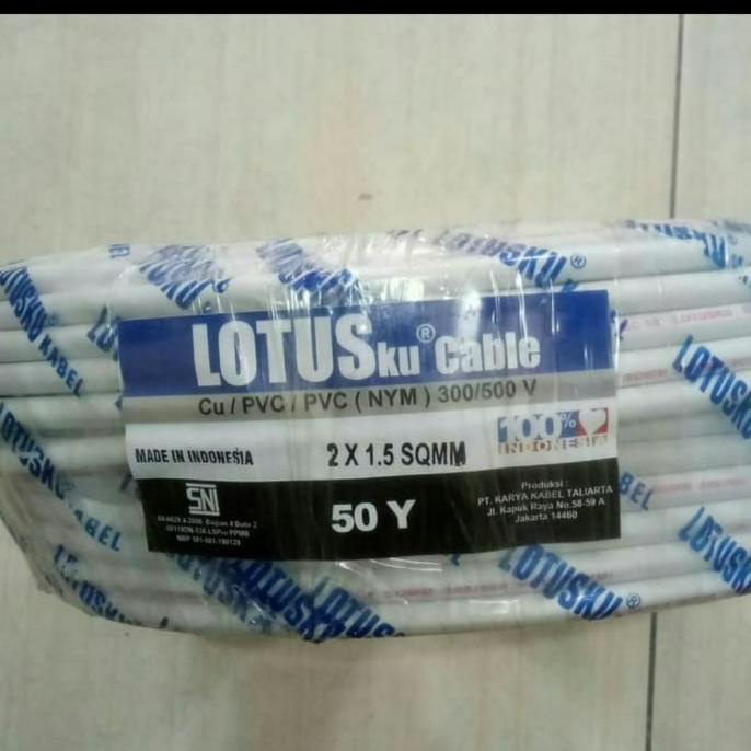 Kabel NYM 2X1.5 tembaga murni LOTUS SNI