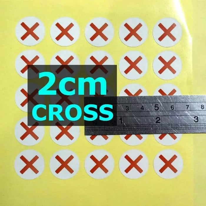 

SL QC SILANG 2cm Cross Sticker Label Stiker